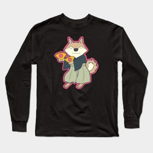 Cute shiba inu dog wearing a Hakama Drawing Long Sleeve T-Shirt